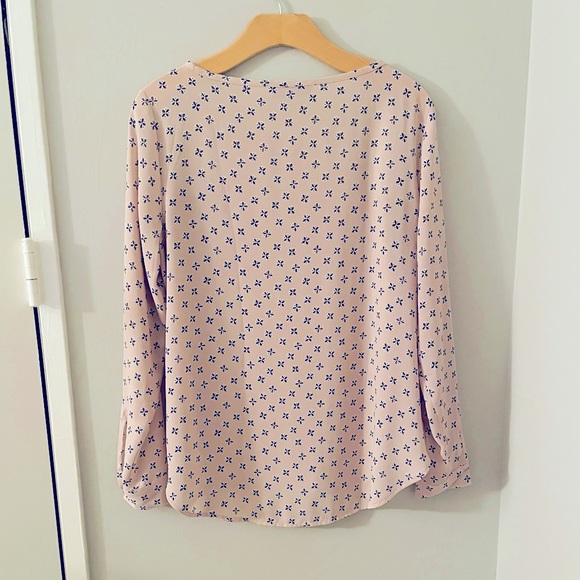 LOFT Roll-Tab Sleeve Pink Blouse - Picture 4 of 6